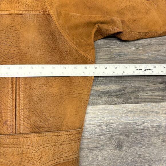 Vintage 80s 90s Winlit Brown‎ Womens L Suede Leather Trench Coat Jacket - Picture 10 of 12